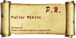 Paller Miklós névjegykártya
